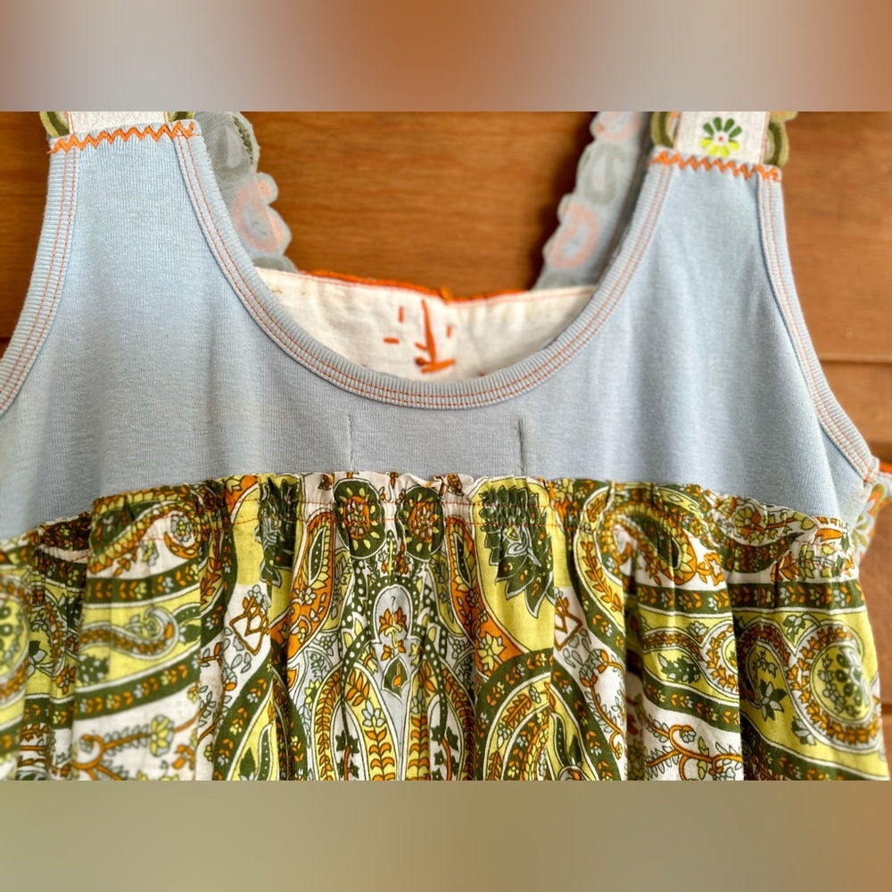 Vintage Free People Paisley Print sparkly detailed Tank Top, size M, Medium! EUC - Picture 8 of 8